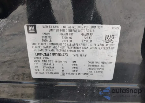 2024 Buick Envision Preferred Awd from USA, damaged, VIN LRBFZME47RD064723